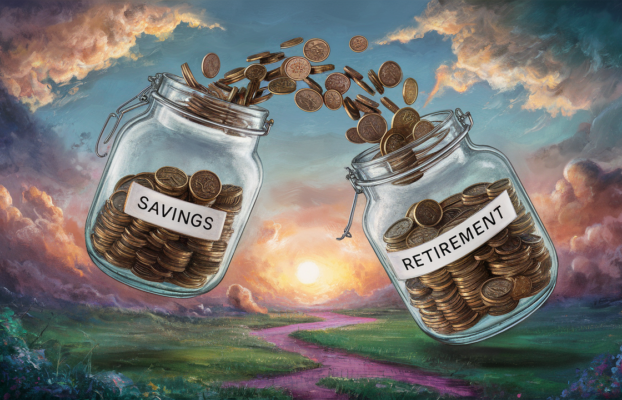 Short note on random dynamics of a retirement fund